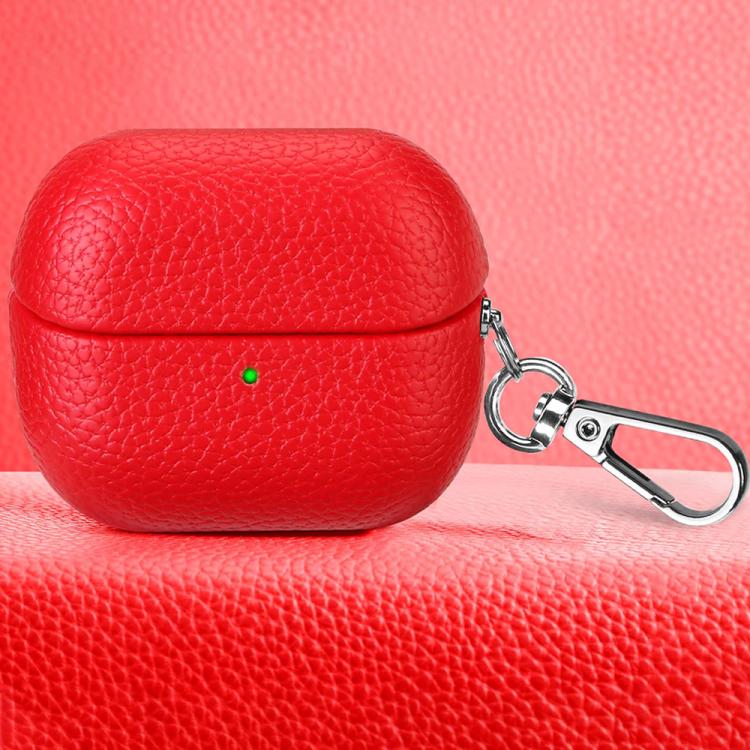 For Samsung Galaxy Buds 3 / 3 Pro Litchi Texture PU Earphones Case with Hook