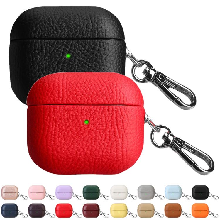For Samsung Galaxy Buds 3 / 3 Pro Litchi Texture PU Earphones Case with Hook