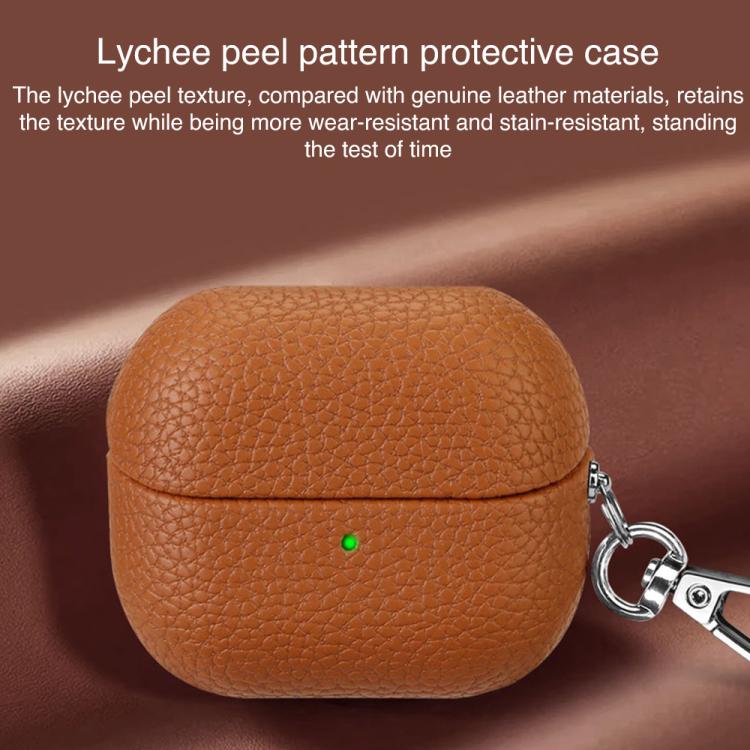 For Samsung Galaxy Buds 3 / 3 Pro Litchi Texture PU Earphones Case with Hook