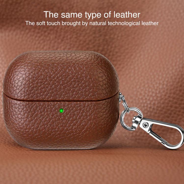 For Samsung Galaxy Buds 3 / 3 Pro Litchi Texture PU Earphones Case with Hook