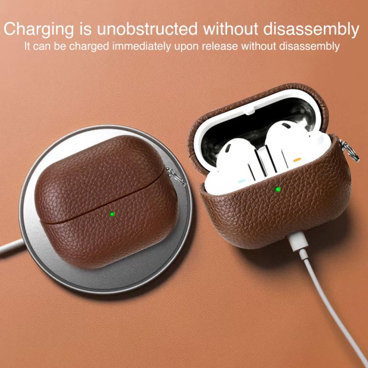 For Samsung Galaxy Buds 3 / 3 Pro Litchi Texture PU Earphones Case with Hook