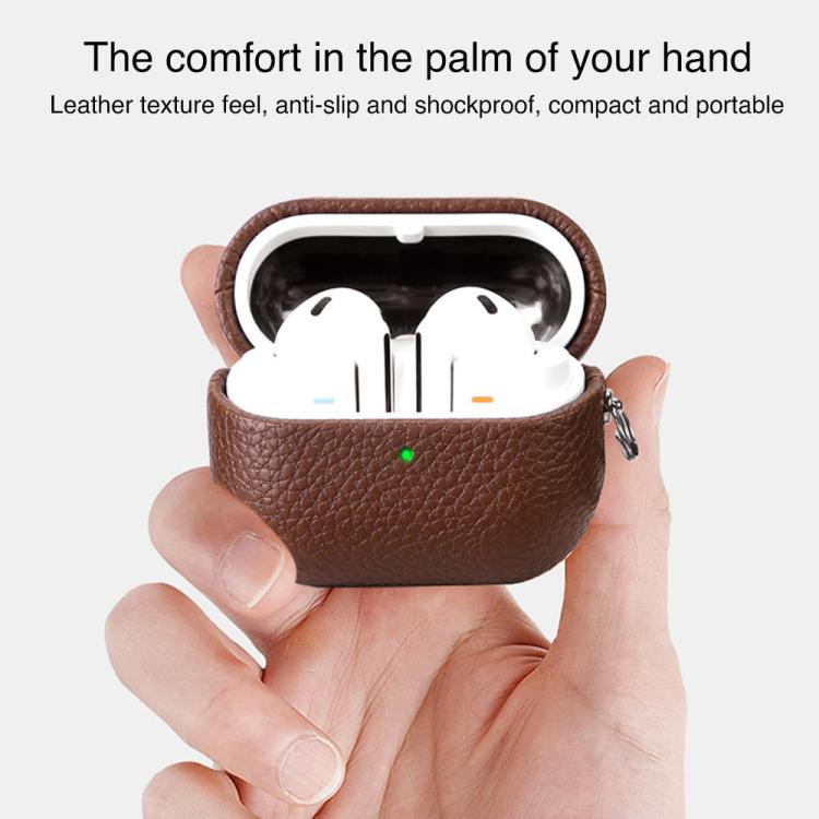 For Samsung Galaxy Buds 3 / 3 Pro Litchi Texture PU Earphones Case with Hook