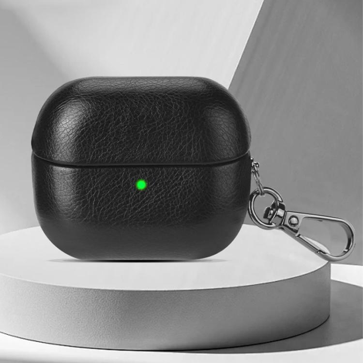For Samsung Galaxy Buds 3 / 3 Pro Oily Skin Texture PU Earphones Case with Hook