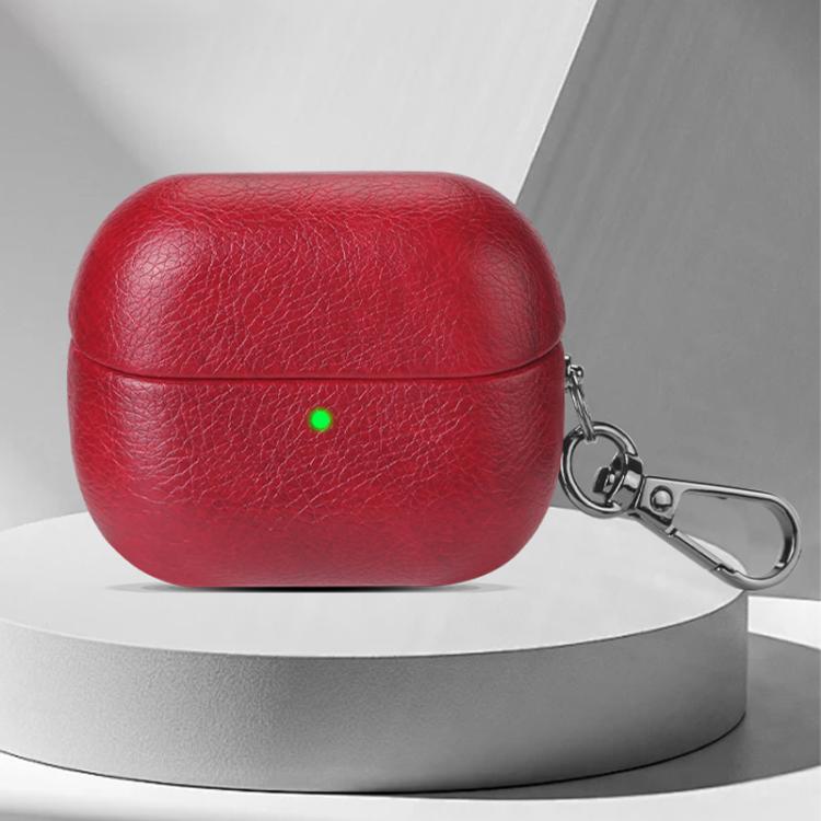 For Samsung Galaxy Buds 3 / 3 Pro Oily Skin Texture PU Earphones Case with Hook