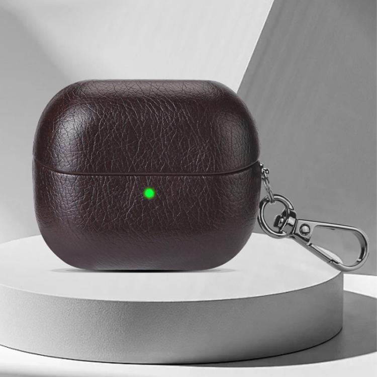 For Samsung Galaxy Buds 3 / 3 Pro Oily Skin Texture PU Earphones Case with Hook