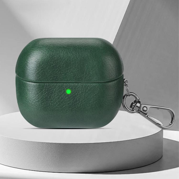 For Samsung Galaxy Buds 3 / 3 Pro Oily Skin Texture PU Earphones Case with Hook