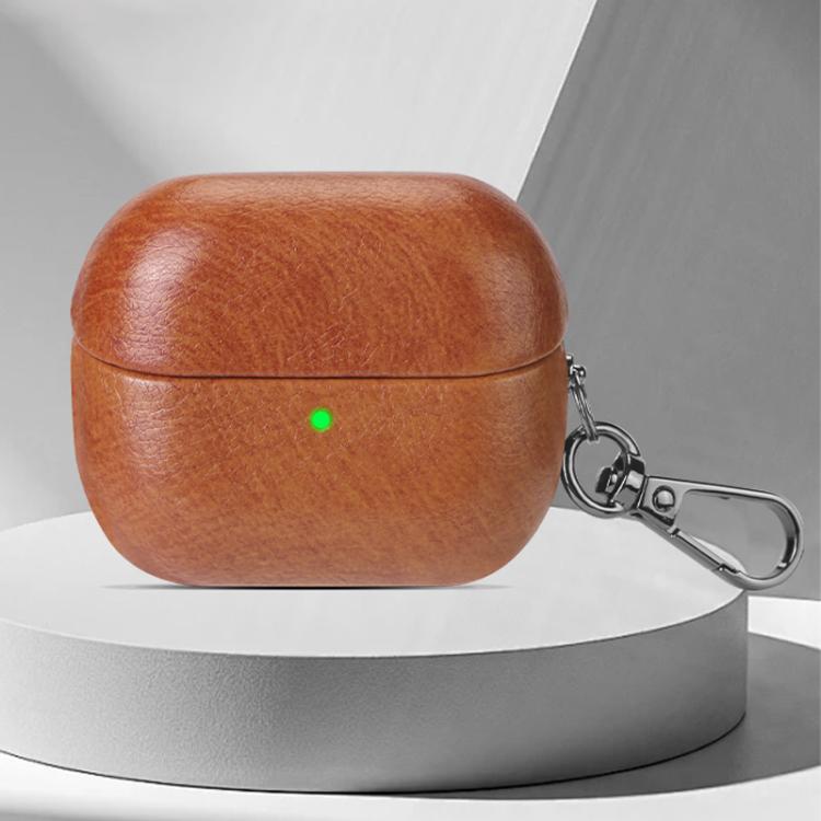 For Samsung Galaxy Buds 3 / 3 Pro Oily Skin Texture PU Earphones Case with Hook