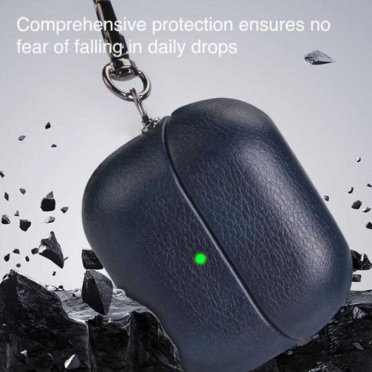 For Samsung Galaxy Buds 3 / 3 Pro Oily Skin Texture PU Earphones Case with Hook