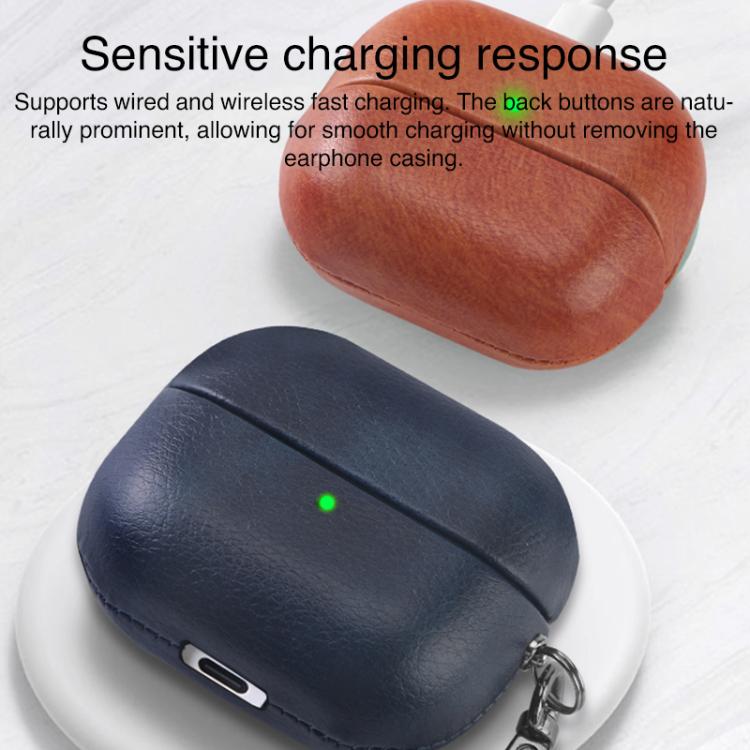 For Samsung Galaxy Buds 3 / 3 Pro Oily Skin Texture PU Earphones Case with Hook