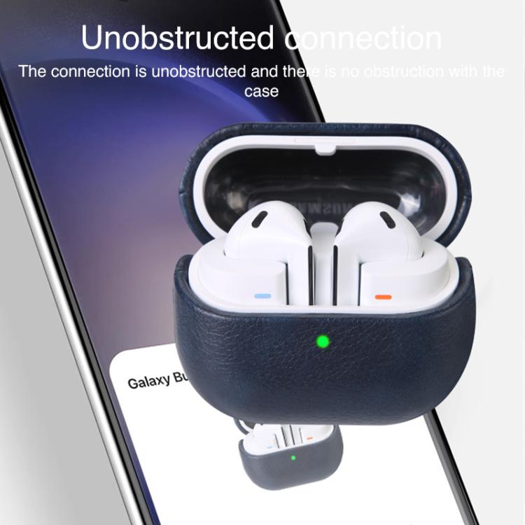 For Samsung Galaxy Buds 3 / 3 Pro Oily Skin Texture PU Earphones Case with Hook
