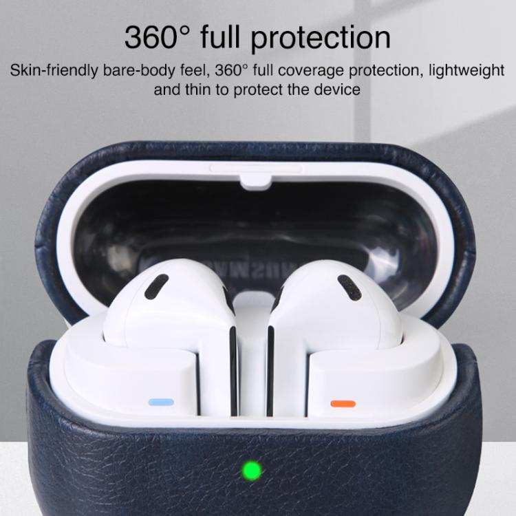 For Samsung Galaxy Buds 3 / 3 Pro Oily Skin Texture PU Earphones Case with Hook