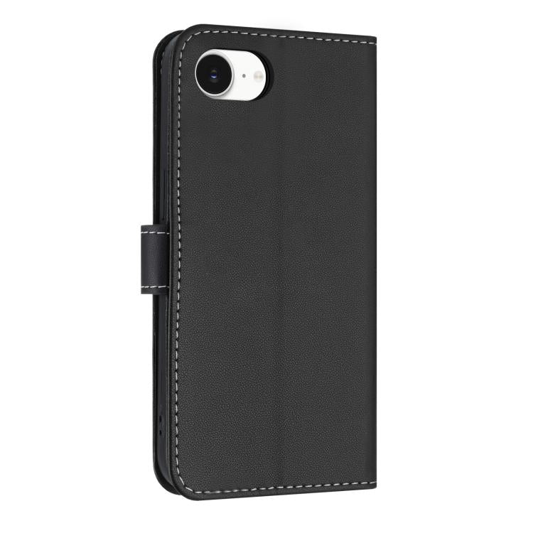 For iPhone 17e / 16e Metal Bow Leather Phone Case with Hand Strap