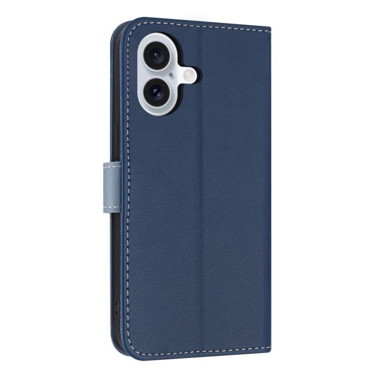 For iPhone 16 Plus Metal Bow Leather Phone Case with Hand Strap