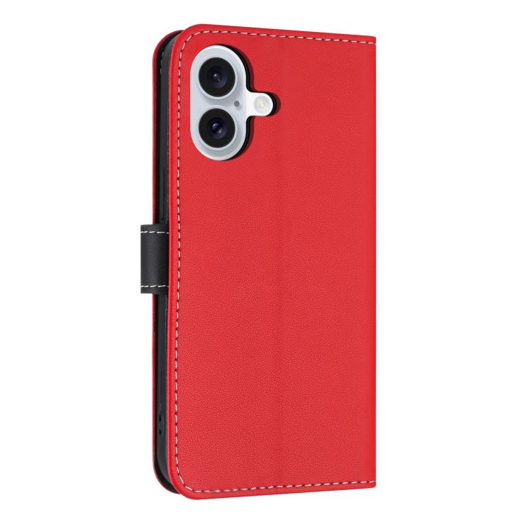 For iPhone 16 Metal Bow Leather Phone Case with Hand Strap