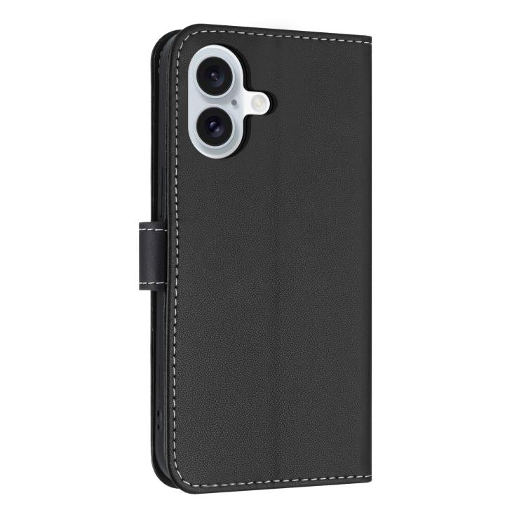 For iPhone 16 Metal Bow Leather Phone Case with Hand Strap