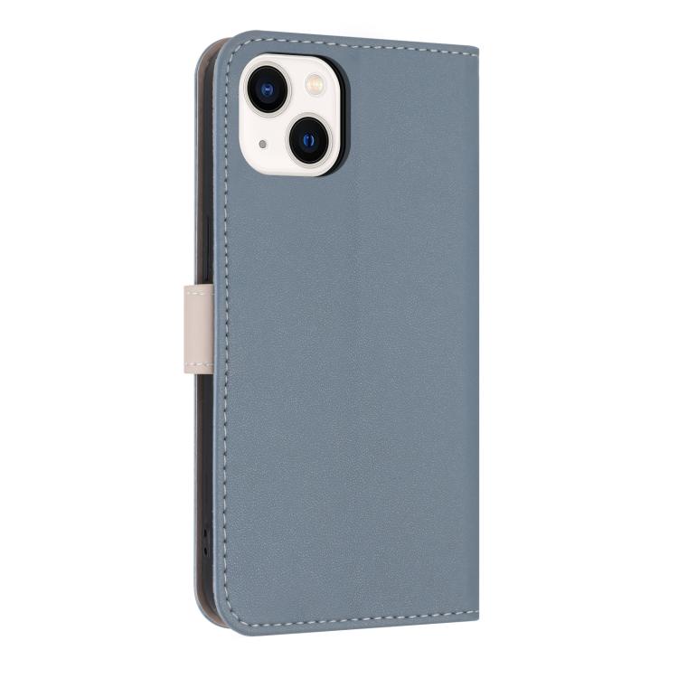 For iPhone 15 Plus / 14 Plus Metal Bow Leather Phone Case with Hand Strap