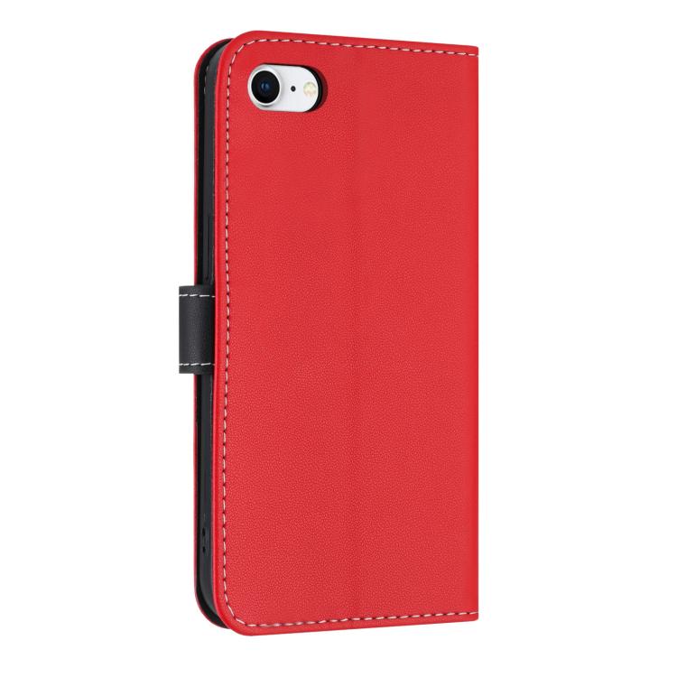 For iPhone 7 / 8 / SE 2022 Metal Bow Leather Phone Case with Hand Strap