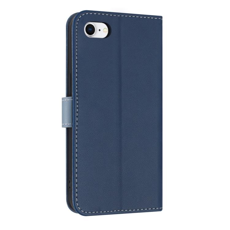 For iPhone 7 / 8 / SE 2022 Metal Bow Leather Phone Case with Hand Strap
