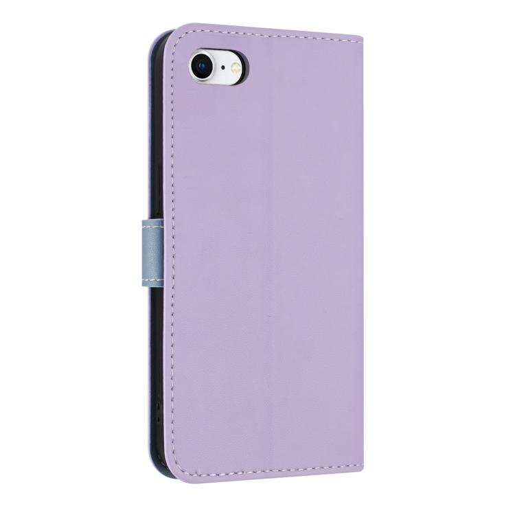 For iPhone 7 / 8 / SE 2022 Metal Bow Leather Phone Case with Hand Strap