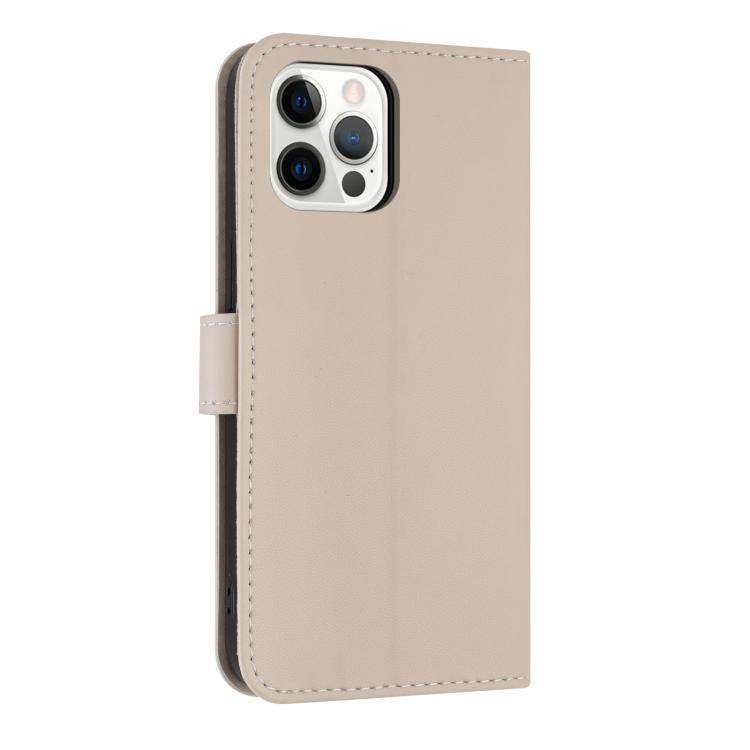 For iPhone 12 / 12 Pro Metal Bow Leather Phone Case with Hand Strap