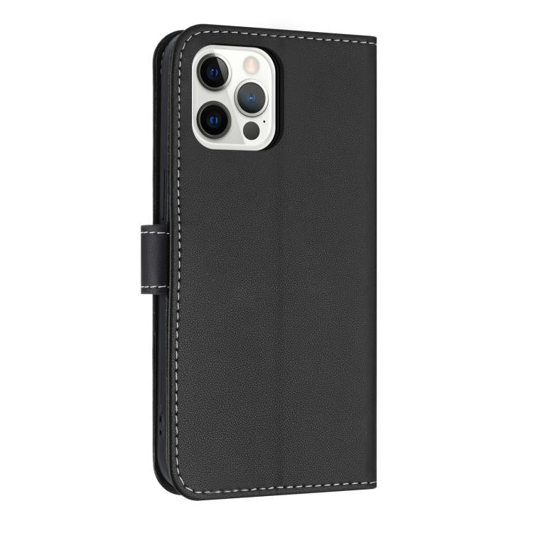For iPhone 12 Pro Max Metal Bow Leather Phone Case with Hand Strap