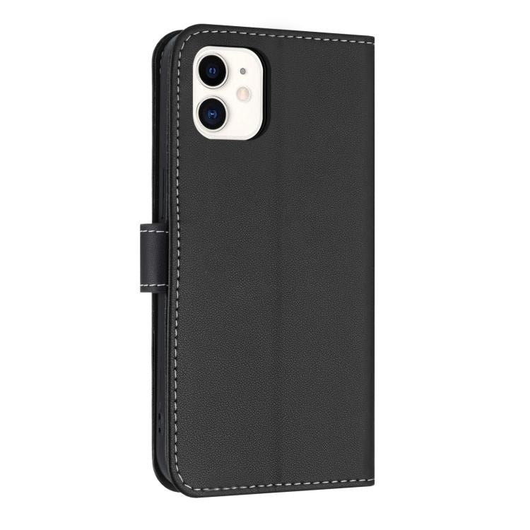 For iPhone 11 Metal Bow Leather Phone Case with Hand Strap