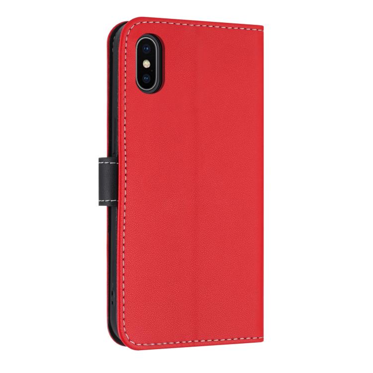 For iPhone X / XS Metal Bow Leather Phone Case with Hand Strap