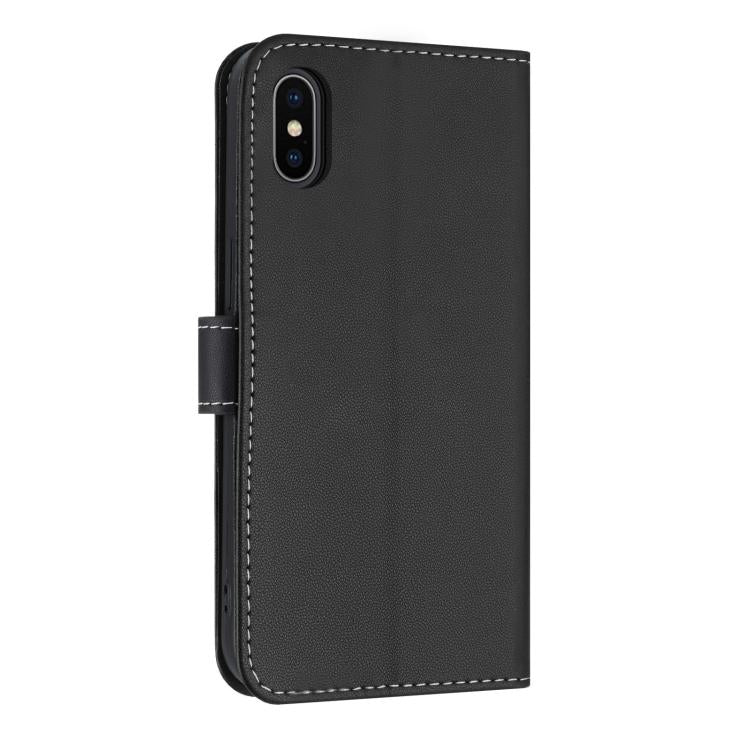 For iPhone X / XS Metal Bow Leather Phone Case with Hand Strap