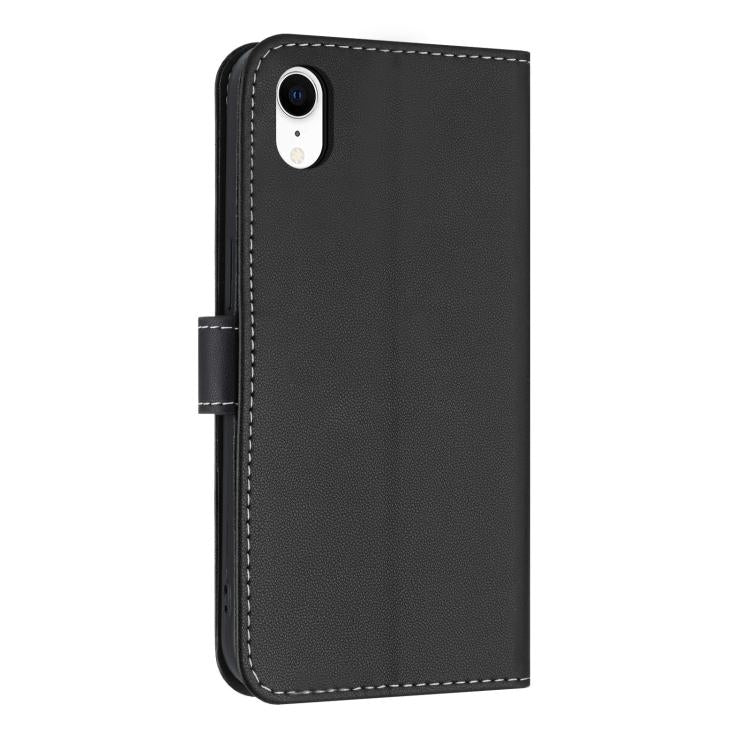 For iPhone XR Metal Bow Leather Phone Case with Hand Strap
