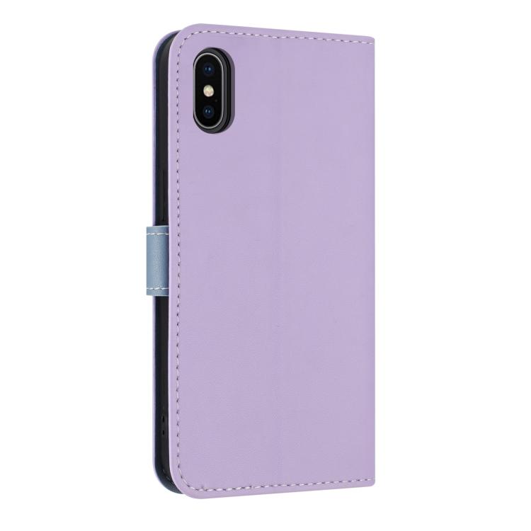 For iPhone XS Max Metal Bow Leather Phone Case with Hand Strap