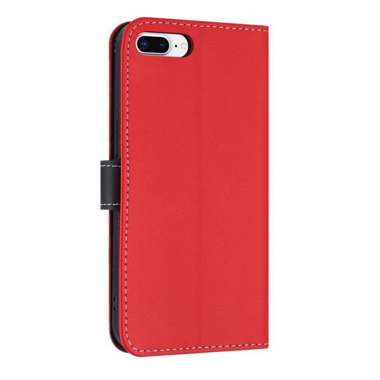 For iPhone 7 Plus / 8 Plus Metal Bow Leather Phone Case with Hand Strap