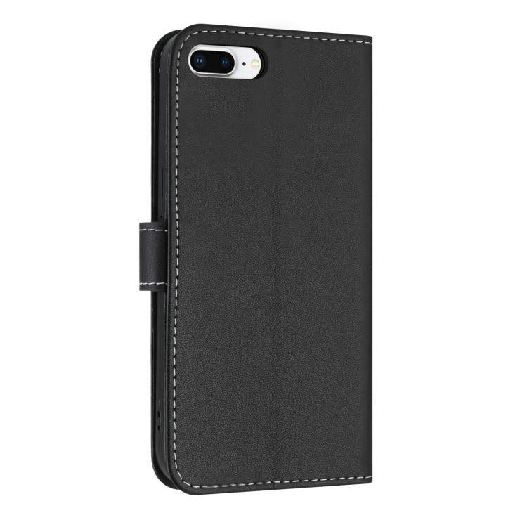 For iPhone 7 Plus / 8 Plus Metal Bow Leather Phone Case with Hand Strap