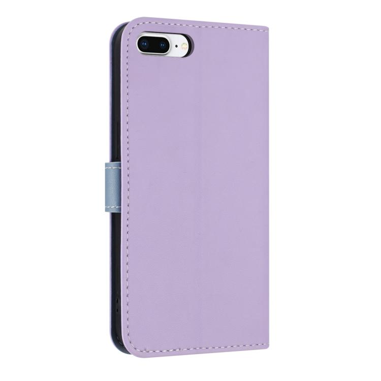 For iPhone 7 Plus / 8 Plus Metal Bow Leather Phone Case with Hand Strap