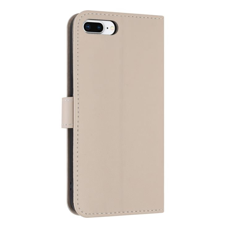 For iPhone 7 Plus / 8 Plus Metal Bow Leather Phone Case with Hand Strap