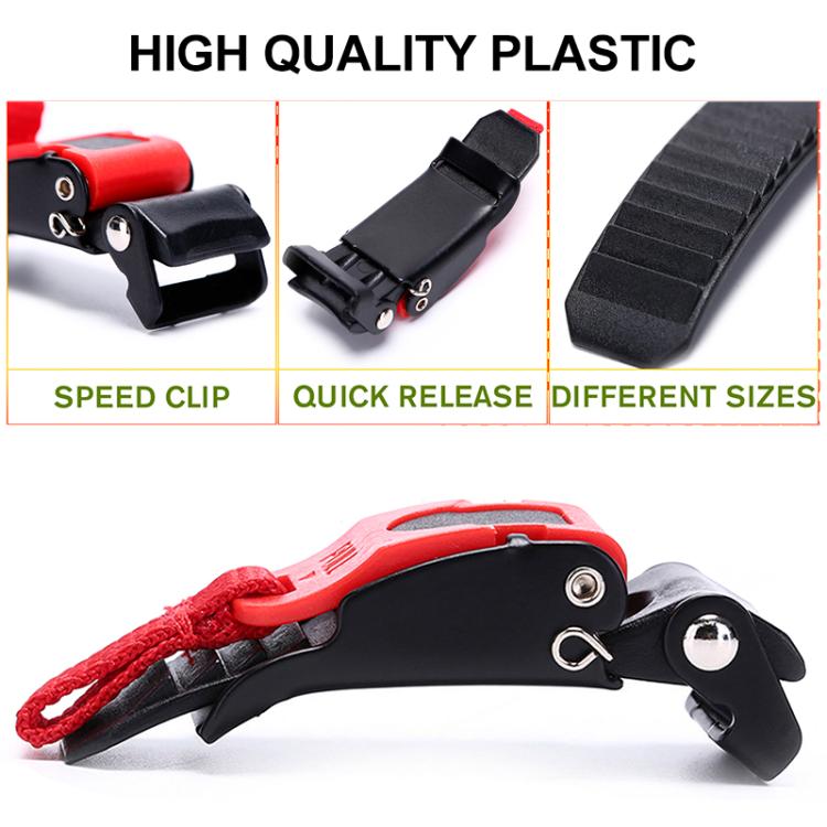 SOMAN QB12 Motorcycle Helmet Buckle Universal Quick Release Plastic Clip - Black Red