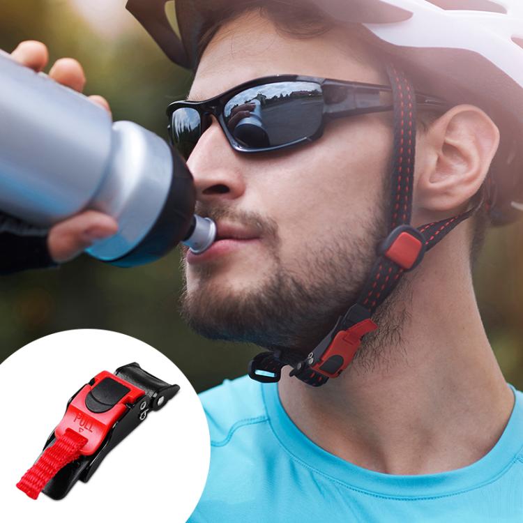 SOMAN QB12 Motorcycle Helmet Buckle Universal Quick Release Plastic Clip - Black Red