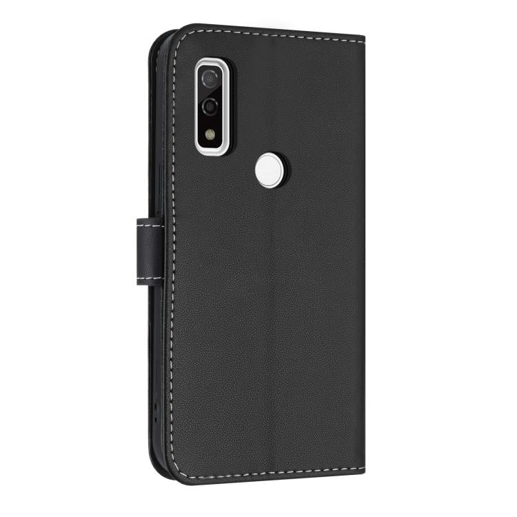 For Fujitsu Arrows WE F-51B / BZ03 Metal Bow Leather Phone Case with Hand Strap