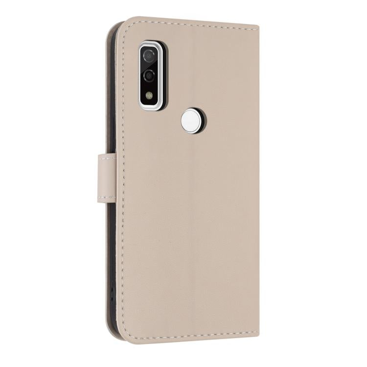 For Fujitsu Arrows WE F-51B / BZ03 Metal Bow Leather Phone Case with Hand Strap