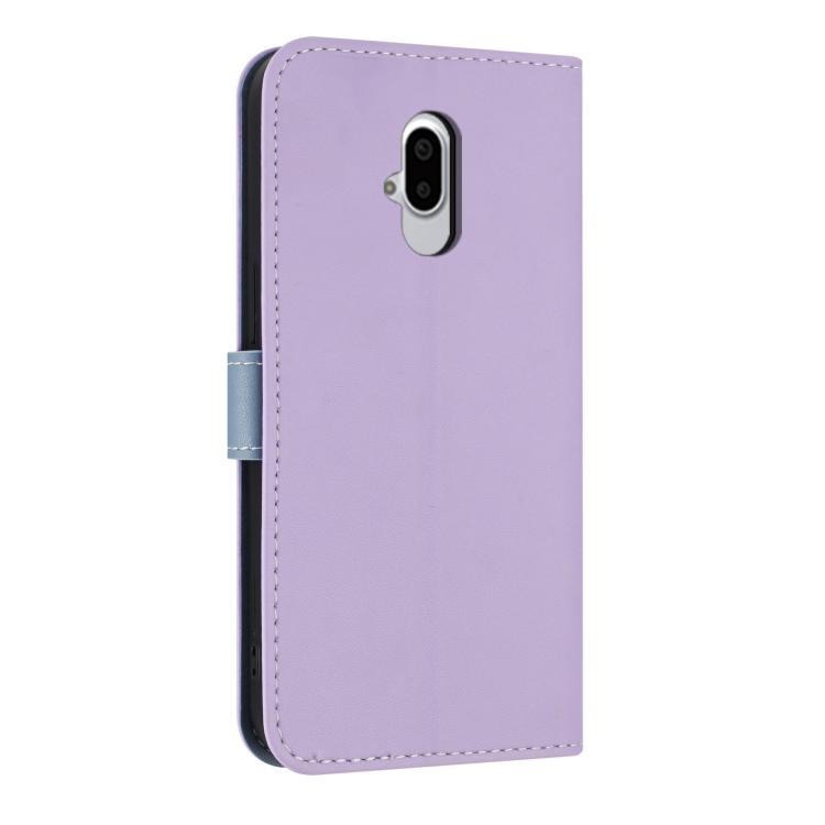 For Fujitsu Arrows F-52B Metal Bow Leather Phone Case with Hand Strap