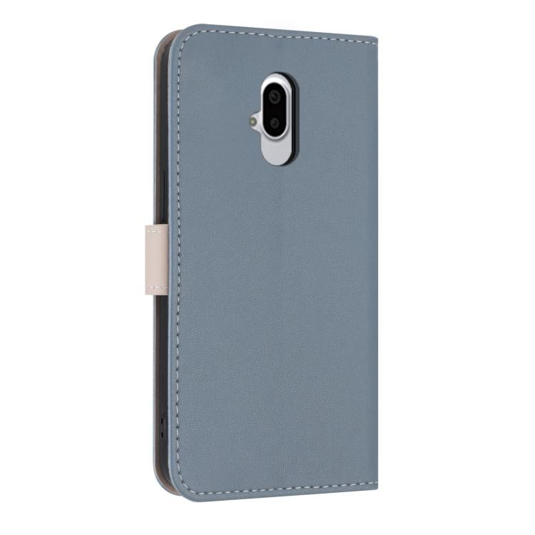 For Fujitsu Arrows F-52B Metal Bow Leather Phone Case with Hand Strap