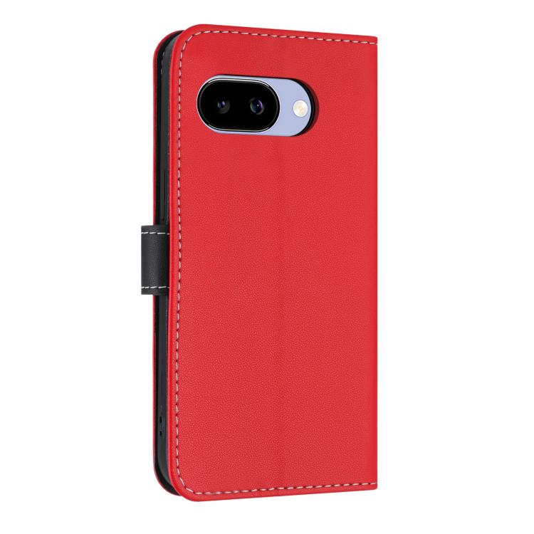 For Google Pixel 9a Metal Bow Leather Phone Case with Hand Strap