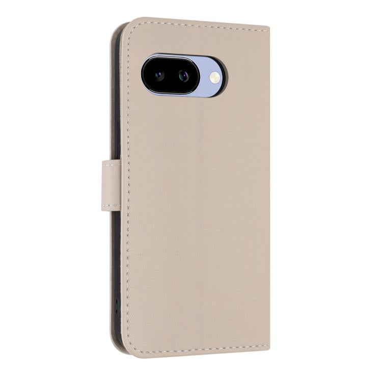 For Google Pixel 9a Metal Bow Leather Phone Case with Hand Strap