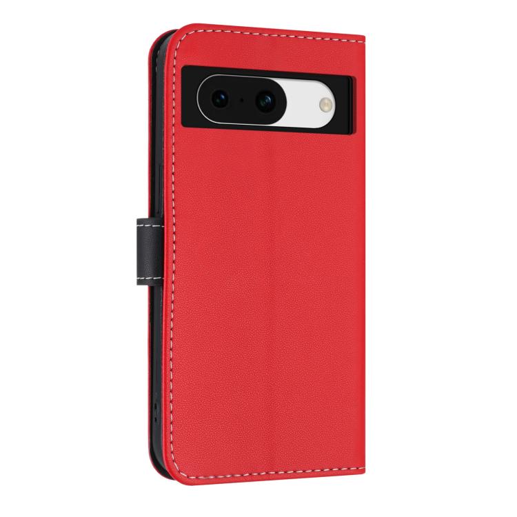 For Google Pixel 8a Metal Bow Leather Phone Case with Hand Strap