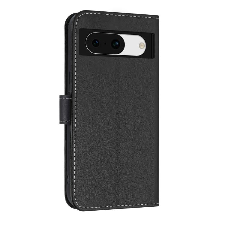 For Google Pixel 8a Metal Bow Leather Phone Case with Hand Strap