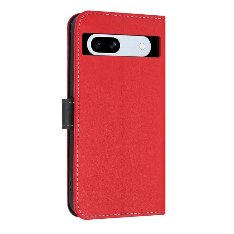 For Google Pixel 7a Metal Bow Leather Phone Case with Hand Strap