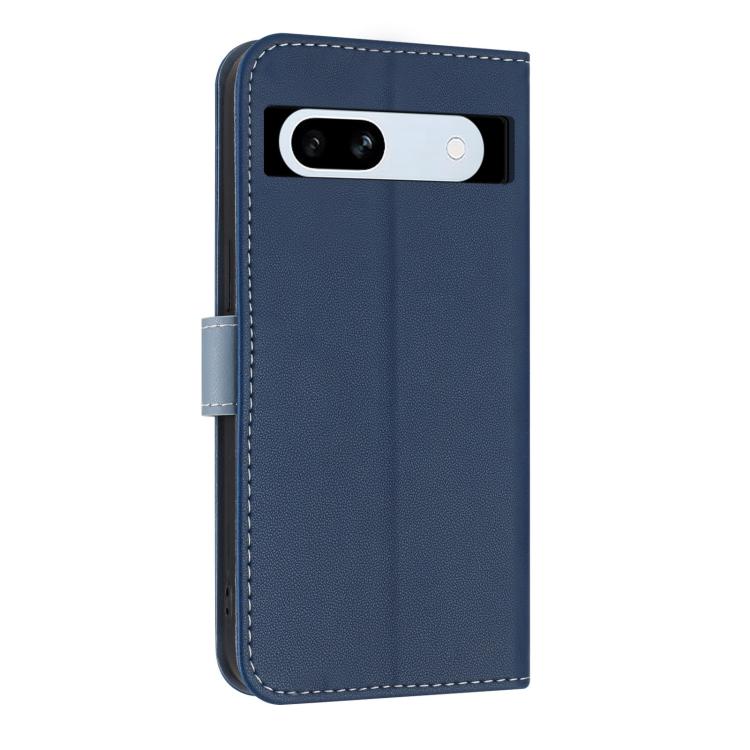 For Google Pixel 7a Metal Bow Leather Phone Case with Hand Strap