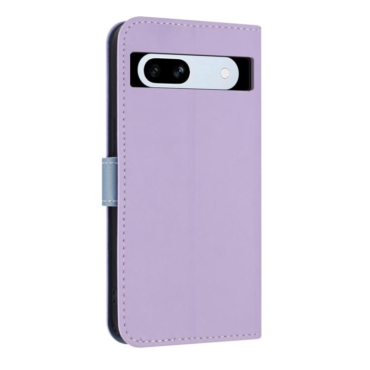 For Google Pixel 7a Metal Bow Leather Phone Case with Hand Strap