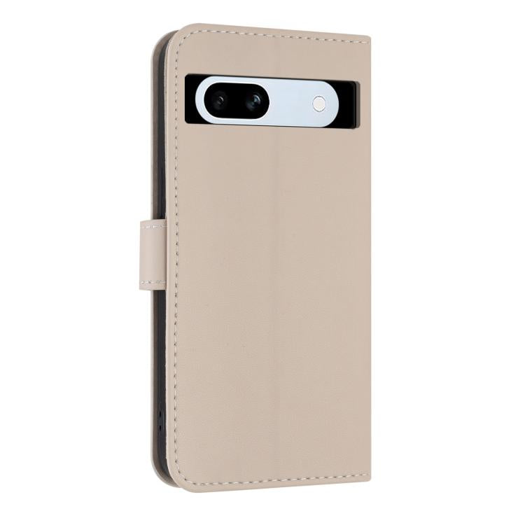 For Google Pixel 7a Metal Bow Leather Phone Case with Hand Strap