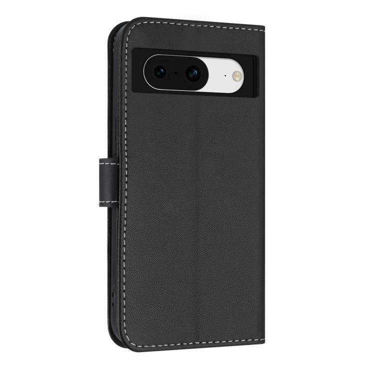 For Google Pixel 8 Metal Bow Leather Phone Case with Hand Strap