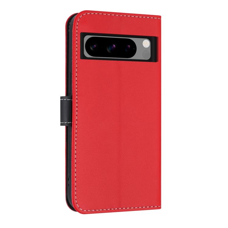 For Google Pixel 8 Pro Metal Bow Leather Phone Case with Hand Strap
